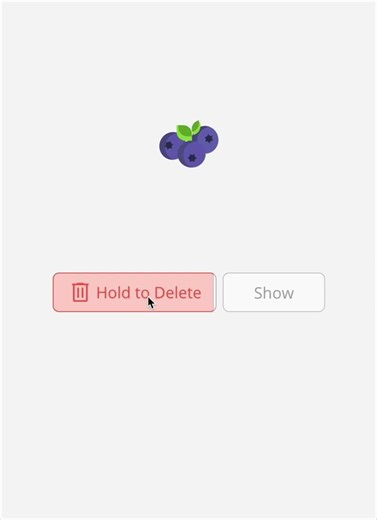 Hold to Delete Button - JavaScript Component Example