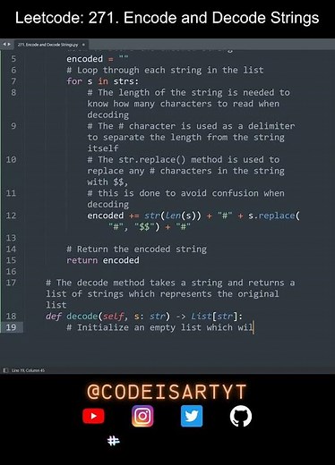 Leetcode 271. Encode and Decode Strings in Python | Python Leetcode | Python Coding Tutorial | ASMR