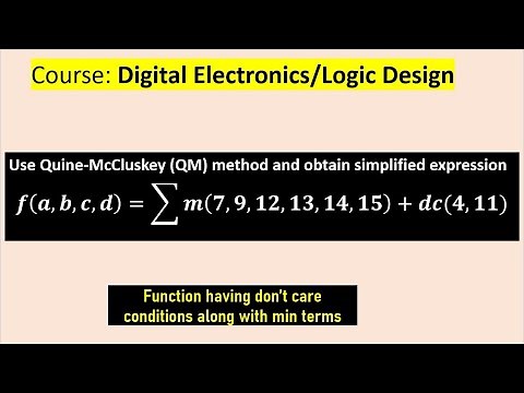 Quine-McCluskey Method: Simplify given function using Quine-McCluskey Method (QM Method)