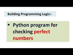 Python Program To Check Perfect Number | Python Programming Tutorial | Python Interview Questions