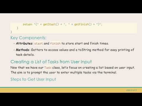 How to Take User Input and Create a List of Task Objects in Java