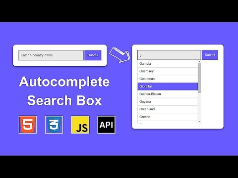 How to create autocomplete input dropdown list using HTML CSS and JavaScript.