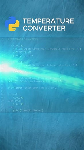 Temperature Conversion in python 🐍 | #python #pythonprogramming #tutorial #viral #shorts