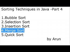 Program #23 Merge Sort in Java