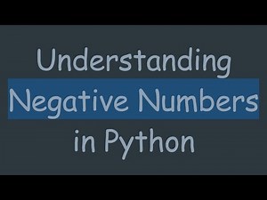 Understanding Negative Numbers in Python
