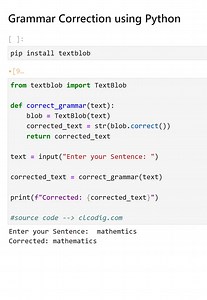 Grammar Correction using Python | Python Coding