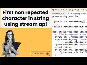 first non repeated character in string using stream api | java 8 | stream