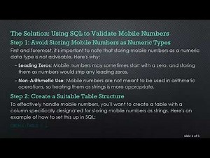 How to Validate a Mobile Number in SQL