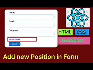 How to Add multiple rows in form | React.js | HTML | CSS | JavaScript