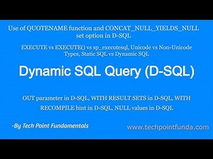 Dynamic SQL Query - DSQL | EXECUTE vs sp_executesql | Static SQL vs Dynamic SQL