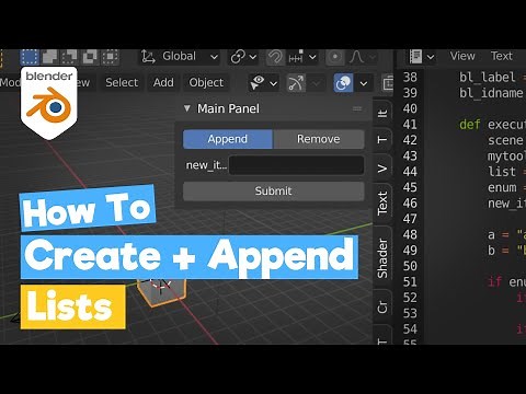 Blender Python Tutorial : Lists - Create, Append and Remove [learn python for beginners]