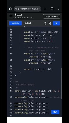 JavaScript Random Point in Non-Overlapping Rectangles | LeetCode Solution Explained