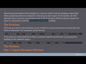 How to Remove Punctuation from a List Using a For Loop in Python