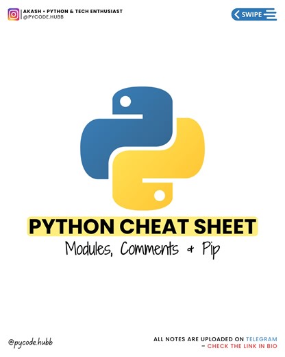 Akash • Python & Tech Enthusiast 🚀 | Comment "Python" For Full Detailed Python PDF! 👉 Modules are Python files containing reusable code that you can import into your programs... | Instagram
