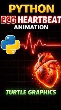 Python ECG Heartbeat Animation |Turtle Graphics Heart Monitor Effect #coding #codeflow #python#short