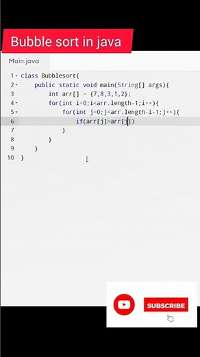 Bubble Sort in java #java #javaprojects #education #shorts