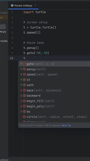 Python Coding Fun: Draw a House in Seconds! 🏡 #Shorts