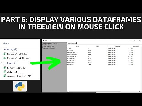 Python GUI (Tkinter) Tutorial: CSV/DataFrame Viewer - Part 6 - Display DataFrames in Treeview Widget