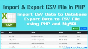 Import and Export CSV File using PHP and MySQL - CodexWorld