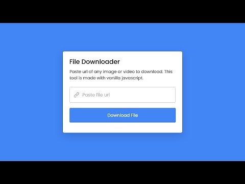 Download Any File with Vanilla JavaScript | Download Image or Video in HTML CSS & JavaScript