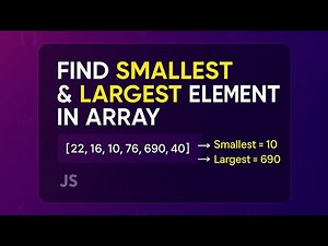 Find Maximum Element in an Array | Find the Smallest Element in an Array in Javascript