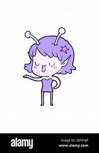 popping motion animation of happy alien girl cartoon laughing Stock Video Footage - Alamy