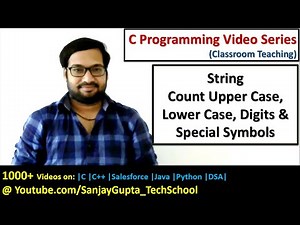 Count upper case, lower case, digits and special symbols in String in C language