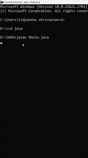 How to run a java code by command prompt #coding #programmingtips #clanguage #introduction