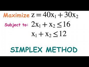 Maximization Problem using Simplex method