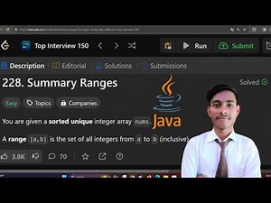 228. Summary Ranges || Arrays || leetcode 228 || java
