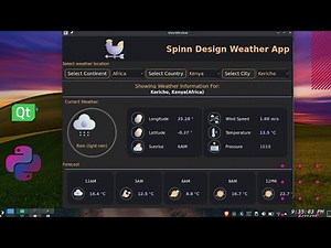 Python Create Weather app - project for beginners, Pyqt, Pyside | Modern Interface | Use API Threads