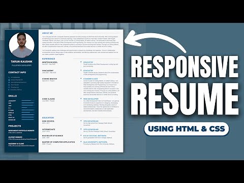 How to Create a Responsive RESUME Using HTML & CSS | Step-by-Step Explanation 🤩