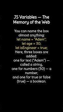 JavaScript - Variables — The Memory of the Web