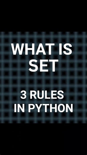 What is Set in python - Set's 3 Rules #python