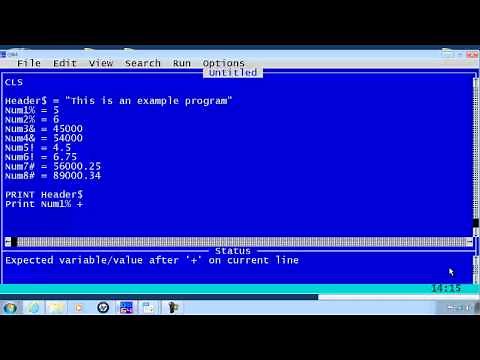QBasic Tutorial 4 - Variables And Data Types - QB64