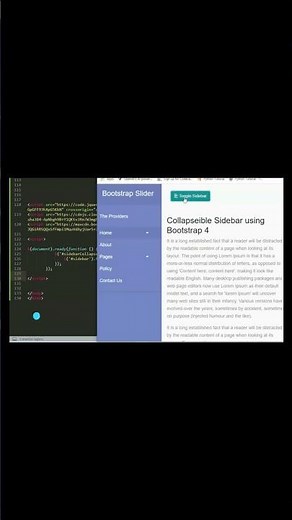 Bootstrap 4 Sidebar Menu Responsive with Sub menu | Create Responsive Side Navigation