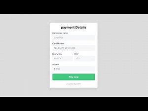 Create a Payment Form with HTML, CSS & JavaScript Validation | Coding with Nick