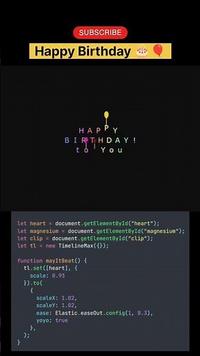 Happy Birthday Animation with Code 🎂✨ | Creative Coding Short | Coding With Cousins 💻🚀