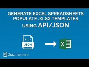 Generate Excel documents (.xlsx) from Templates using API/JSON