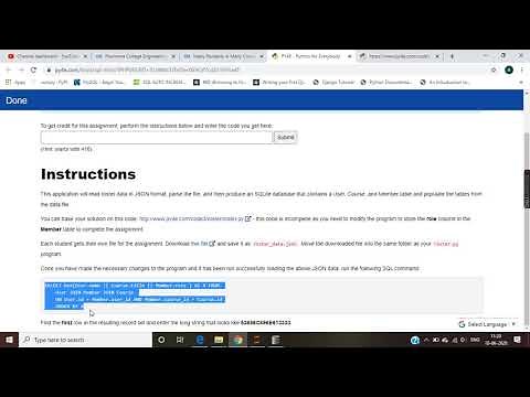using database with python week 4 Many student in many cousre