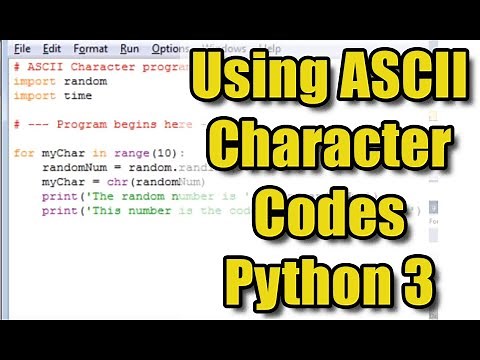 Working with ASCII Character Codes in Python 3