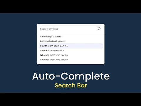 How To Make Autocomplete Search Box For Website Using HTML CSS & JavaScript