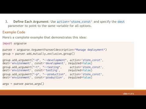 Using argparse for Mutually Exclusive Options in Python