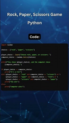 Rock, Paper, Scissors Game in Python #coding #gaming #code #coder #python #tutorial #developer