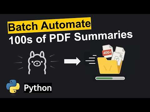 Summarize Hundreds of PDFs with Local AI Python Automation (Ollama + Gemma 3)