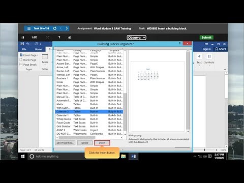 OADM 1246 - Cengage MindTap Word Module 3 SAM Training | Jan 26, 2021