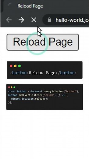Reload Page using JavaScript