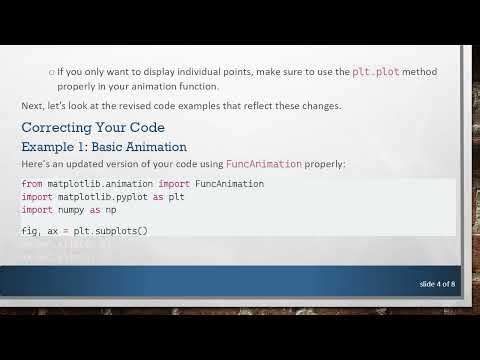 How to Fix the point not moving Issue in Matplotlib's FuncAnimation
