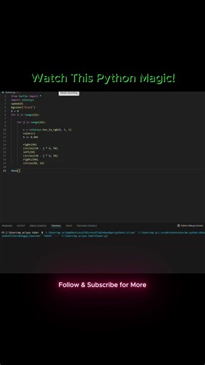 Python Turtle Flower Design 🌸 #shorts #python #coding