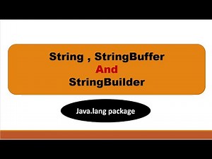 string stringbuffer and stringbuilder in java